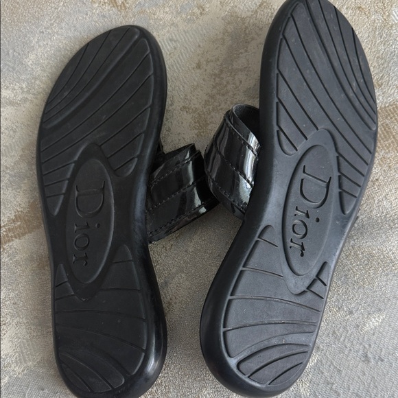 Dior Black Patent Leather Sandals - Picture 2 of 2